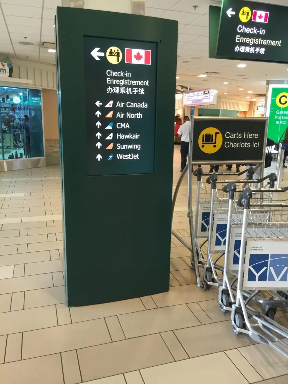 Check-in wayfinding at YVR