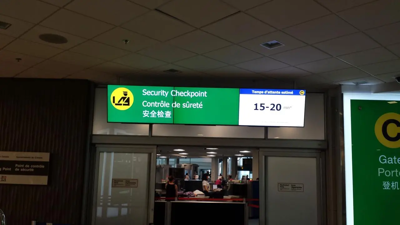 Security wait-time information at YVR