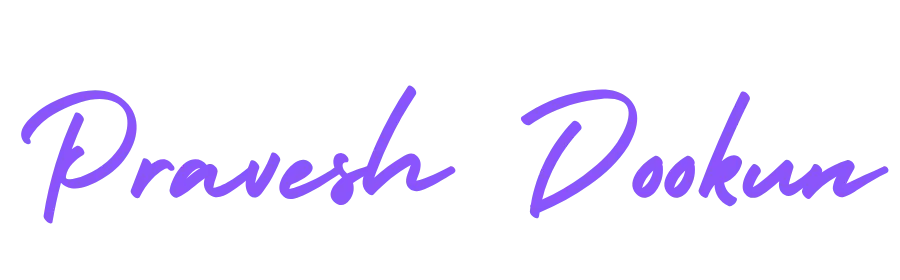 Stylised name mark for Pravesh Dookun