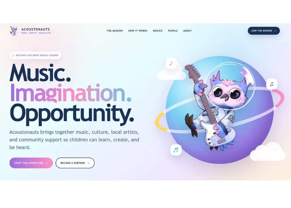 Acoustonauts website preview