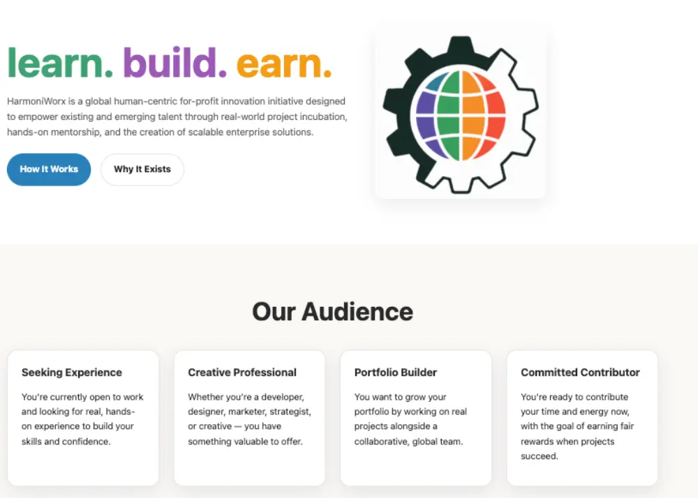 HarmoniWorx website preview